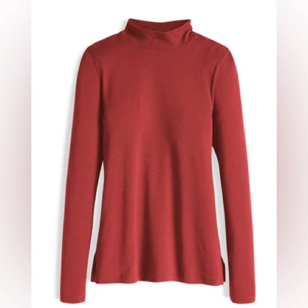 The Peruvian Connection Mock Neck Long Sleeve Pullover Fresco Red L